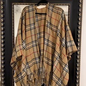 Plaid Open Poncho/Wrap Designer Inspired